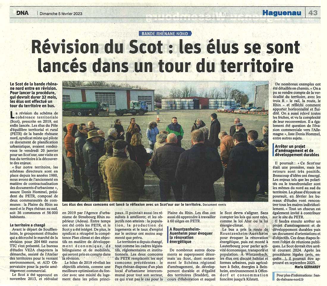 DNA 05/02/2023 Révision du Scot : les élus se sont lancés dans un tour du territoire