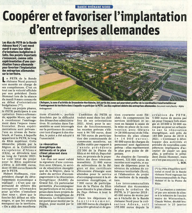 DNA 21/03/21 Coopérer et favoriser l'implantation d'entreprises allemandes