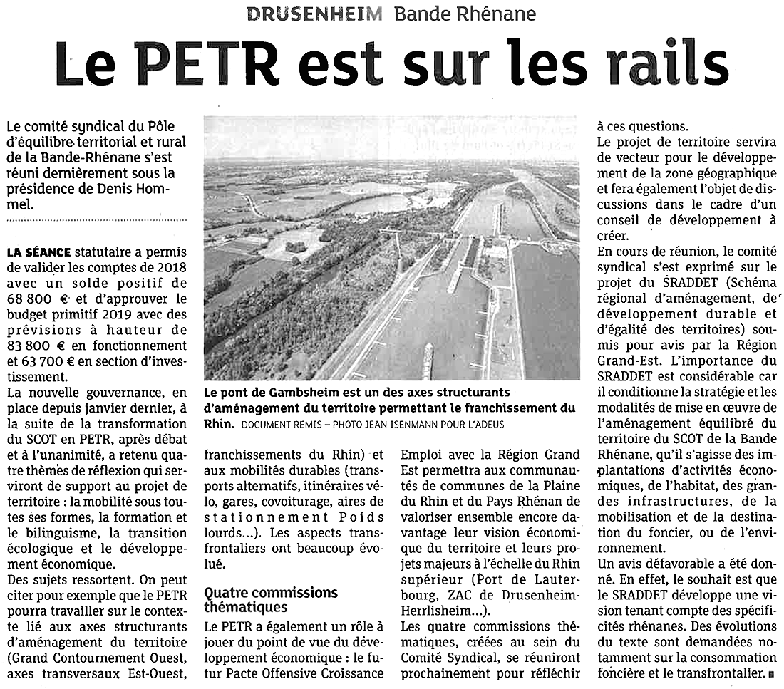 DNA 12/05/2019 Le PETR est sur les rails